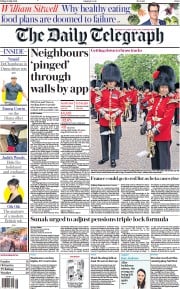 The Daily Telegraph () Newspaper Front Page for 16 July 2021