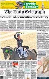 The Daily Telegraph () Newspaper Front Page for 16 August 2016