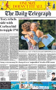 The Daily Telegraph () Newspaper Front Page for 16 August 2019