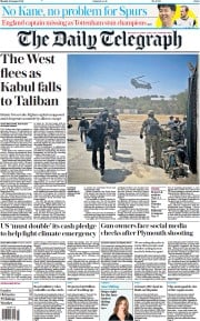 The Daily Telegraph () Newspaper Front Page for 16 August 2021