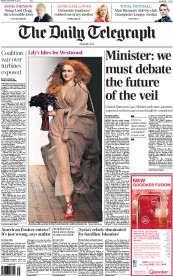 The Daily Telegraph () Newspaper Front Page for 16 September 2013