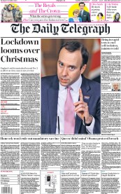 The Daily Telegraph () Newspaper Front Page for 17 November 2020