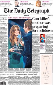The Daily Telegraph () Newspaper Front Page for 17 December 2012