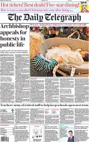 The Daily Telegraph () Newspaper Front Page for 17 December 2021