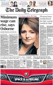 The Daily Telegraph () Newspaper Front Page for 17 January 2014