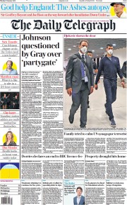 The Daily Telegraph () Newspaper Front Page for 17 January 2022