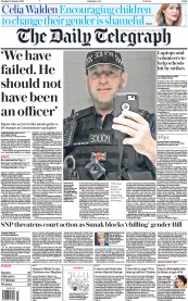 The Daily Telegraph () Newspaper Front Page for 17 January 2023