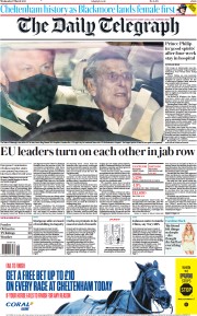 The Daily Telegraph () Newspaper Front Page for 17 March 2021