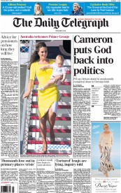 The Daily Telegraph () Newspaper Front Page for 17 April 2014