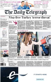 The Daily Telegraph () Newspaper Front Page for 17 May 2016