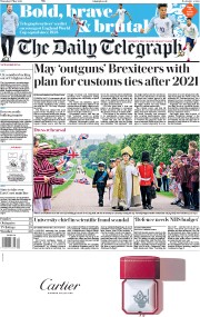 The Daily Telegraph () Newspaper Front Page for 17 May 2018