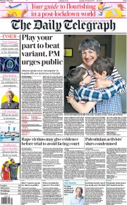The Daily Telegraph () Newspaper Front Page for 17 May 2021