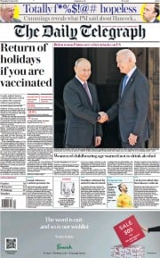 The Daily Telegraph () Newspaper Front Page for 17 June 2021