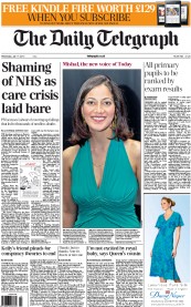 The Daily Telegraph () Newspaper Front Page for 17 July 2013