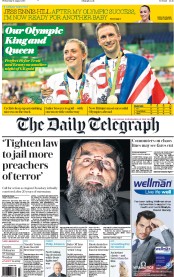 The Daily Telegraph () Newspaper Front Page for 17 August 2016