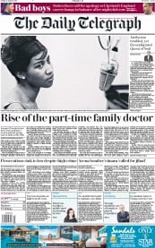 The Daily Telegraph () Newspaper Front Page for 17 August 2018