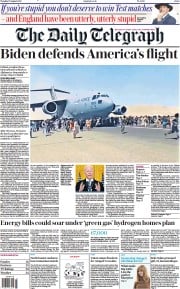 The Daily Telegraph () Newspaper Front Page for 17 August 2021
