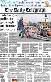 The Daily Telegraph () Newspaper Front Page for 17 September 2021