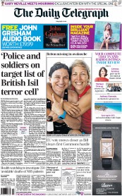 The Daily Telegraph () Newspaper Front Page for 18 October 2014