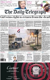 The Daily Telegraph () Newspaper Front Page for 18 November 2016