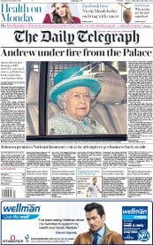 The Daily Telegraph () Newspaper Front Page for 18 November 2019