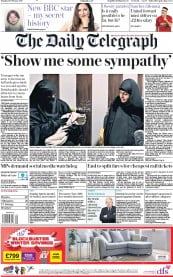 The Daily Telegraph () Newspaper Front Page for 18 February 2019