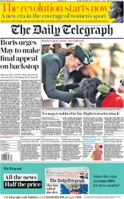 The Daily Telegraph () Newspaper Front Page for 18 March 2019