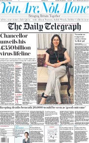 The Daily Telegraph () Newspaper Front Page for 18 March 2020