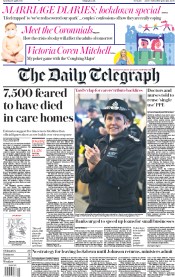 The Daily Telegraph () Newspaper Front Page for 18 April 2020