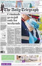 The Daily Telegraph () Newspaper Front Page for 18 May 2016