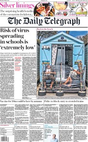 The Daily Telegraph () Newspaper Front Page for 18 May 2020