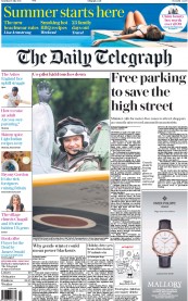 The Daily Telegraph () Newspaper Front Page for 18 July 2015