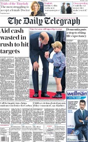 The Daily Telegraph () Newspaper Front Page for 18 July 2017