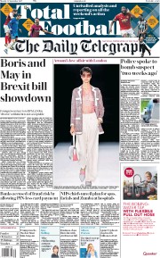 The Daily Telegraph () Newspaper Front Page for 18 September 2017