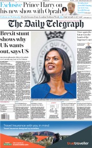 The Daily Telegraph () Newspaper Front Page for 18 September 2019