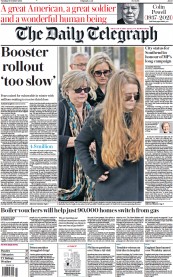 The Daily Telegraph () Newspaper Front Page for 19 October 2021
