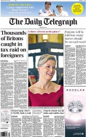 The Daily Telegraph () Newspaper Front Page for 19 November 2013