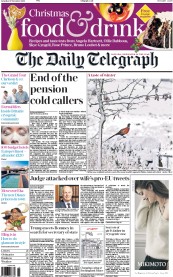 The Daily Telegraph () Newspaper Front Page for 19 November 2016