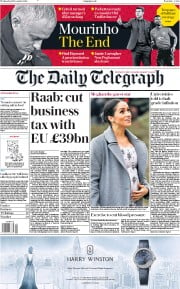 The Daily Telegraph () Newspaper Front Page for 19 December 2018