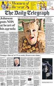 The Daily Telegraph () Newspaper Front Page for 19 December 2019