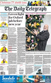 The Daily Telegraph () Newspaper Front Page for 19 December 2020
