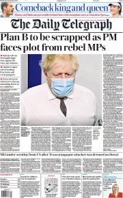 The Daily Telegraph () Newspaper Front Page for 19 January 2022