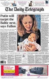 The Daily Telegraph () Newspaper Front Page for 19 February 2015