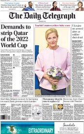 The Daily Telegraph () Newspaper Front Page for 19 March 2014