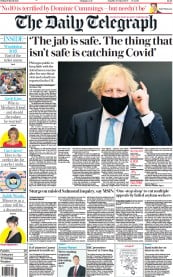 The Daily Telegraph () Newspaper Front Page for 19 March 2021