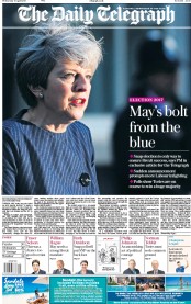 The Daily Telegraph () Newspaper Front Page for 19 April 2017