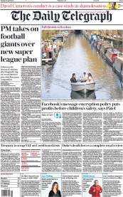 The Daily Telegraph () Newspaper Front Page for 19 April 2021