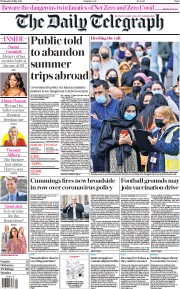 The Daily Telegraph () Newspaper Front Page for 19 May 2021