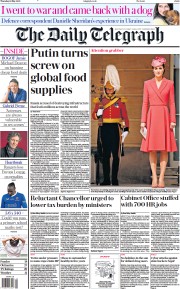 The Daily Telegraph () Newspaper Front Page for 19 May 2022
