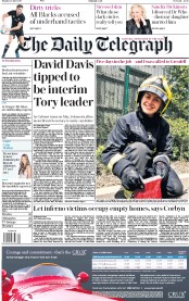 The Daily Telegraph () Newspaper Front Page for 19 June 2017